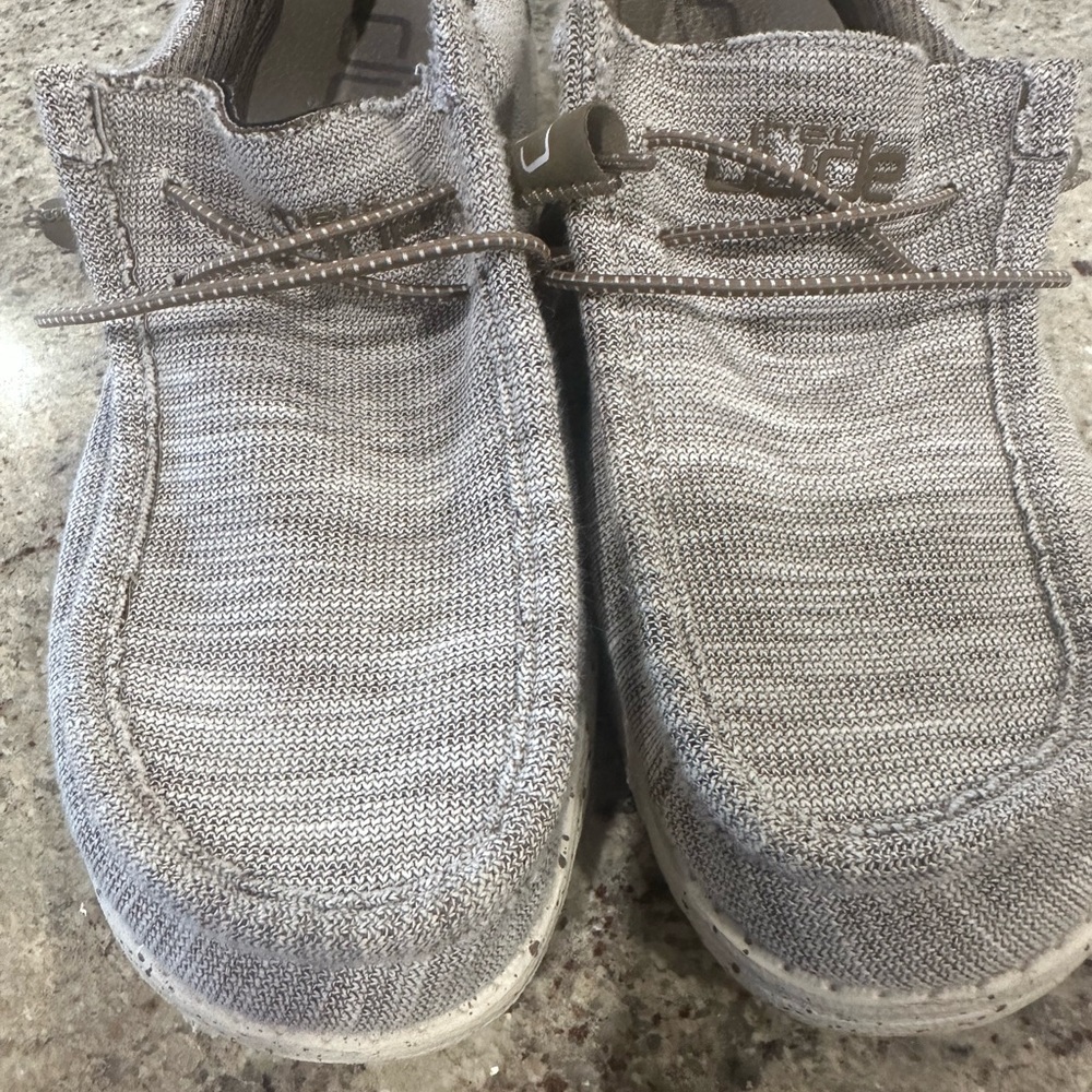 Hey Dude Light Gray/Brown Slip-On Shoes